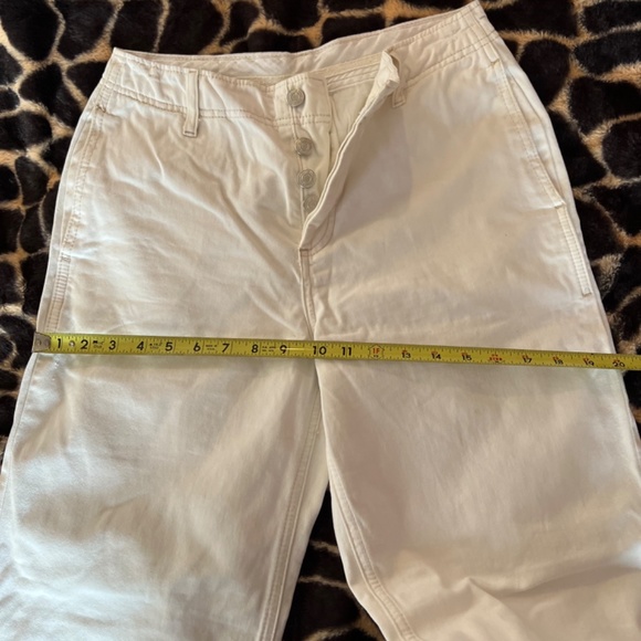 Free People Wide Leg Chino Pants 100% Cotton  SZ 4 Waist 28 Button Fly Relaxed - Picture 7 of 16